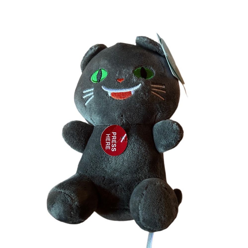 Spooky Village Black Cat Musical Plush Toy Press Here‎ Happy Halloween NWT